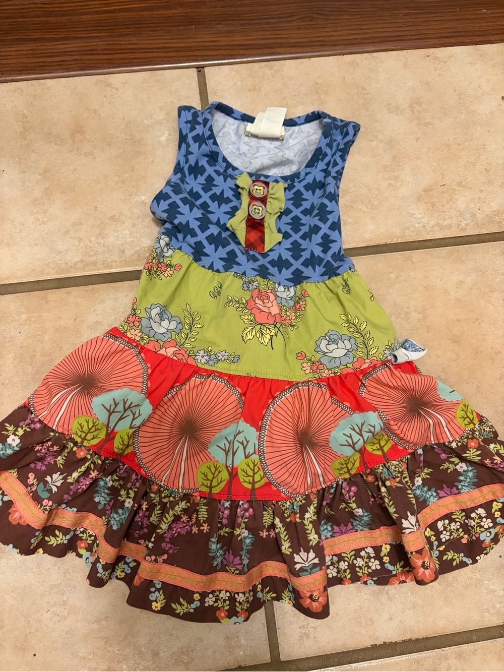Toddler Matilda JaneGirls' Multicolor Floral Tiered Dress - Playful Summer Style